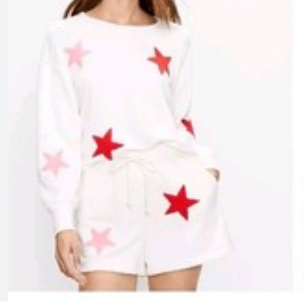Lou & Grey White Set with Red and Pink Stars